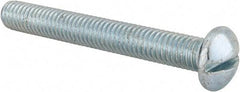 Value Collection - 3/8-16 UNC, 3" Length Under Head Slotted Drive Machine Screw - Round Head, Alloy Steel, Zinc-Plated Finish, Without Washer - Exact Tool & Supply