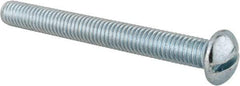 Value Collection - 3/8-16 UNC, 3-1/2" Length Under Head Slotted Drive Machine Screw - Round Head, Alloy Steel, Zinc-Plated Finish, Without Washer - Exact Tool & Supply
