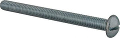 Value Collection - 3/8-16 UNC, 4-1/2" Length Under Head Slotted Drive Machine Screw - Round Head, Alloy Steel, Zinc-Plated Finish, Without Washer - Exact Tool & Supply