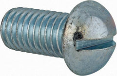 Value Collection - 1/2-13 UNC, 1" Length Under Head Slotted Drive Machine Screw - Round Head, Alloy Steel, Zinc-Plated Finish, Without Washer - Exact Tool & Supply