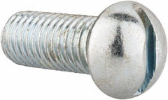 Value Collection - 1/2-13 UNC, 1-1/4" Length Under Head Slotted Drive Machine Screw - Round Head, Alloy Steel, Zinc-Plated Finish, Without Washer - Exact Tool & Supply