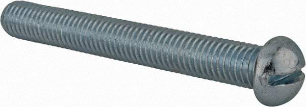 Value Collection - 1/2-13 UNC, 4" Length Under Head Slotted Drive Machine Screw - Round Head, Grade J82 Steel, Zinc-Plated Finish, Without Washer - Exact Tool & Supply