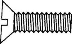 Value Collection - #10-24 UNC, 2" OAL Slotted Drive Machine Screw - Flat Head, Grade 18-8 Stainless Steel, Uncoated, Without Washer - Exact Tool & Supply