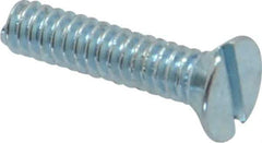Value Collection - #4-40 UNC, 1/2" OAL Slotted Drive Machine Screw - Flat Head, Grade 2 Steel, Zinc-Plated Finish, Without Washer - Exact Tool & Supply
