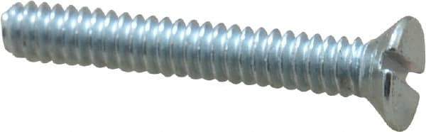 Value Collection - #4-40 UNC, 3/4" OAL Slotted Drive Machine Screw - Flat Head, Grade J82 Steel, Zinc-Plated Finish, Without Washer - Exact Tool & Supply