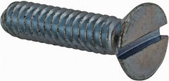 Value Collection - #6-32 UNC, 5/8" OAL Slotted Drive Machine Screw - Flat Head, Grade J82 Steel, Zinc-Plated Finish, Without Washer - Exact Tool & Supply