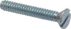 Value Collection - #6-32 UNC, 7/8" OAL Slotted Drive Machine Screw - Flat Head, Grade 2 Steel, Zinc-Plated Finish, Without Washer - Exact Tool & Supply