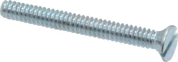 Value Collection - #6-32 UNC, 1-1/4" OAL Slotted Drive Machine Screw - Flat Head, Grade 2 Steel, Zinc-Plated Finish, Without Washer - Exact Tool & Supply