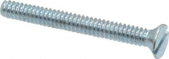 Value Collection - #6-32 UNC, 1-1/4" OAL Slotted Drive Machine Screw - Flat Head, Grade 2 Steel, Zinc-Plated Finish, Without Washer - Exact Tool & Supply