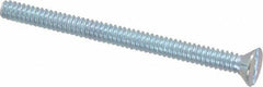 Value Collection - #6-32 UNC, 1-3/4" OAL Slotted Drive Machine Screw - Flat Head, Grade 2 Steel, Zinc-Plated Finish, Without Washer - Exact Tool & Supply