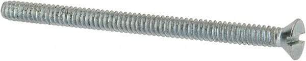 Value Collection - #6-32 UNC, 2" OAL Slotted Drive Machine Screw - Flat Head, Grade 2 Steel, Zinc-Plated Finish, Without Washer - Exact Tool & Supply