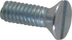 Value Collection - #8-32 UNC, 1/2" OAL Slotted Drive Machine Screw - Flat Head, Grade 2 Steel, Zinc-Plated Finish, Without Washer - Exact Tool & Supply