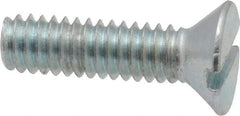 Value Collection - #8-32 UNC, 5/8" OAL Slotted Drive Machine Screw - Flat Head, Grade 2 Steel, Zinc-Plated Finish, Without Washer - Exact Tool & Supply