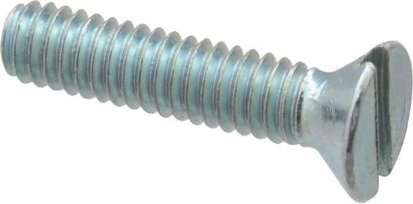 Value Collection - #8-32 UNC, 3/4" OAL Slotted Drive Machine Screw - Flat Head, Grade 2 Steel, Zinc-Plated Finish, Without Washer - Exact Tool & Supply