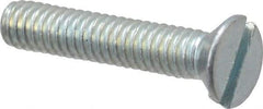 Value Collection - #8-32 UNC, 7/8" OAL Slotted Drive Machine Screw - Flat Head, Grade 2 Steel, Zinc-Plated Finish, Without Washer - Exact Tool & Supply