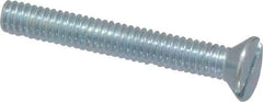 Value Collection - #8-32 UNC, 1-1/4" OAL Slotted Drive Machine Screw - Flat Head, Grade 2 Steel, Zinc-Plated Finish, Without Washer - Exact Tool & Supply