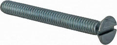 Value Collection - #8-32 UNC, 1-1/2" OAL Slotted Drive Machine Screw - Flat Head, Grade 2 Steel, Zinc-Plated Finish, Without Washer - Exact Tool & Supply