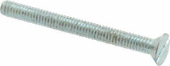 Value Collection - #8-32 UNC, 1-3/4" OAL Slotted Drive Machine Screw - Flat Head, Grade 2 Steel, Zinc-Plated Finish, Without Washer - Exact Tool & Supply
