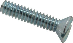 Value Collection - #10-24 UNC, 7/8" OAL Slotted Drive Machine Screw - Flat Head, Grade 2 Steel, Zinc-Plated Finish, Without Washer - Exact Tool & Supply