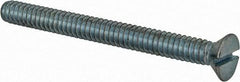 Value Collection - #10-24 UNC, 2" OAL Slotted Drive Machine Screw - Flat Head, Grade 2 Steel, Zinc-Plated Finish, Without Washer - Exact Tool & Supply