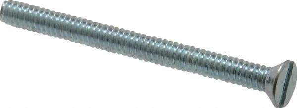 Value Collection - #10-24 UNC, 2-1/4" OAL Slotted Drive Machine Screw - Flat Head, Grade 2 Steel, Zinc-Plated Finish, Without Washer - Exact Tool & Supply