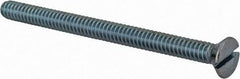Value Collection - #10-24 UNC, 2-1/2" OAL Slotted Drive Machine Screw - Flat Head, Grade 2 Steel, Zinc-Plated Finish, Without Washer - Exact Tool & Supply