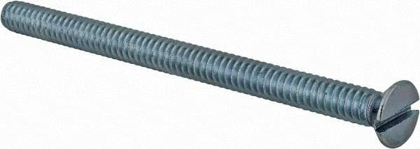 Value Collection - #10-24 UNC, 2-3/4" OAL Slotted Drive Machine Screw - Flat Head, Grade 2 Steel, Zinc-Plated Finish, Without Washer - Exact Tool & Supply