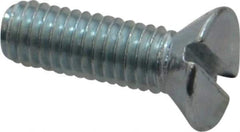 Value Collection - #10-32 UNF, 5/8" OAL Slotted Drive Machine Screw - Flat Head, Grade 2 Steel, Zinc-Plated Finish, Without Washer - Exact Tool & Supply