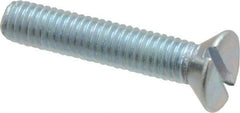 Value Collection - #10-32 UNF, 1" OAL Slotted Drive Machine Screw - Flat Head, Grade 2 Steel, Zinc-Plated Finish, Without Washer - Exact Tool & Supply