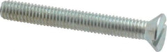 Value Collection - #10-32 UNF, 1-1/2" OAL Slotted Drive Machine Screw - Flat Head, Grade 2 Steel, Zinc-Plated Finish, Without Washer - Exact Tool & Supply