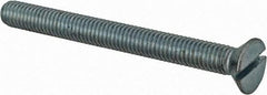 Value Collection - #10-32 UNF, 2" OAL Slotted Drive Machine Screw - Flat Head, Grade 2 Steel, Zinc-Plated Finish, Without Washer - Exact Tool & Supply