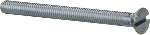 Value Collection - #10-32 UNF, 2-1/4" OAL Slotted Drive Machine Screw - Flat Head, Grade 2 Steel, Zinc-Plated Finish, Without Washer - Exact Tool & Supply