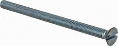 Value Collection - #10-32 UNF, 3" OAL Slotted Drive Machine Screw - Flat Head, Grade 2 Steel, Zinc-Plated Finish, Without Washer - Exact Tool & Supply
