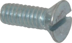 Value Collection - #12-24 UNC, 1/2" OAL Slotted Drive Machine Screw - Flat Head, Grade 2 Steel, Zinc-Plated Finish, Without Washer - Exact Tool & Supply