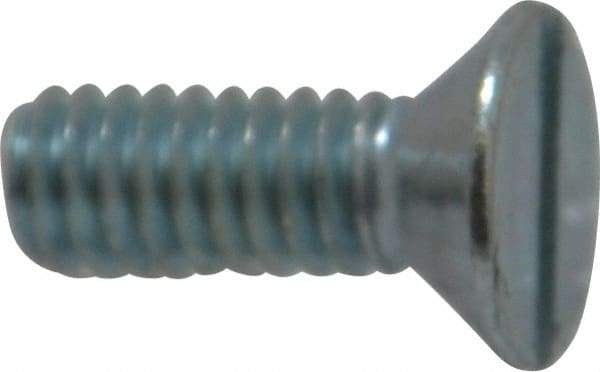 Value Collection - #12-24 UNC, 5/8" OAL Slotted Drive Machine Screw - Flat Head, Grade 2 Steel, Zinc-Plated Finish, Without Washer - Exact Tool & Supply