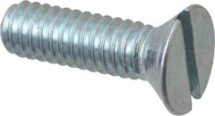 Value Collection - #12-24 UNC, 3/4" OAL Slotted Drive Machine Screw - Flat Head, Grade 2 Steel, Zinc-Plated Finish, Without Washer - Exact Tool & Supply