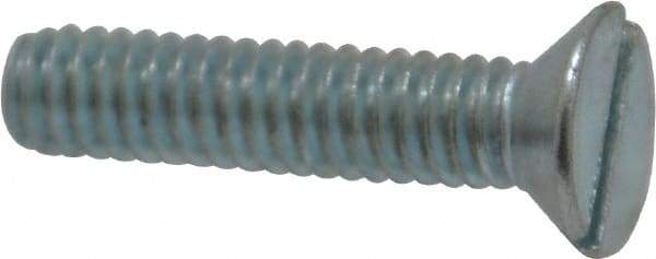 Value Collection - #12-24 UNC, 1" OAL Slotted Drive Machine Screw - Flat Head, Grade 2 Steel, Zinc-Plated Finish, Without Washer - Exact Tool & Supply