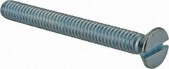Value Collection - #12-24 UNC, 2" OAL Slotted Drive Machine Screw - Flat Head, Grade J82 Steel, Zinc-Plated Finish, Without Washer - Exact Tool & Supply
