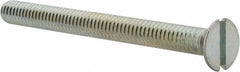 Value Collection - #12-24 UNC, 2-1/2" OAL Slotted Drive Machine Screw - Flat Head, Grade J82 Steel, Zinc-Plated Finish, Without Washer - Exact Tool & Supply