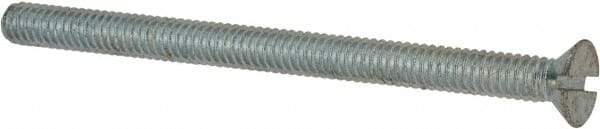 Value Collection - #12-24 UNC, 3" OAL Slotted Drive Machine Screw - Flat Head, Grade J82 Steel, Zinc-Plated Finish, Without Washer - Exact Tool & Supply