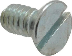 Value Collection - 1/4-20 UNC, 1/2" OAL Slotted Drive Machine Screw - Flat Head, Grade 2 Steel, Zinc-Plated Finish, Without Washer - Exact Tool & Supply