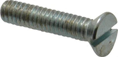 Value Collection - 1/4-20 UNC, 1-1/4" OAL Slotted Drive Machine Screw - Flat Head, Grade 2 Steel, Zinc-Plated Finish, Without Washer - Exact Tool & Supply