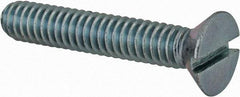 Value Collection - 1/4-20 UNC, 1-1/2" OAL Slotted Drive Machine Screw - Flat Head, Grade 2 Steel, Zinc-Plated Finish, Without Washer - Exact Tool & Supply