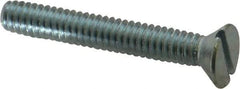 Value Collection - 1/4-20 UNC, 1-3/4" OAL Slotted Drive Machine Screw - Flat Head, Grade 2 Steel, Zinc-Plated Finish, Without Washer - Exact Tool & Supply