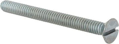 Value Collection - 1/4-20 UNC, 2-3/4" OAL Slotted Drive Machine Screw - Flat Head, Grade 2 Steel, Zinc-Plated Finish, Without Washer - Exact Tool & Supply