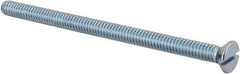 Value Collection - 1/4-20 UNC, 4" OAL Slotted Drive Machine Screw - Flat Head, Grade 2 Steel, Zinc-Plated Finish, Without Washer - Exact Tool & Supply