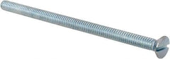 Value Collection - 1/4-20 UNC, 4-1/2" OAL Slotted Drive Machine Screw - Flat Head, Grade 2 Steel, Zinc-Plated Finish, Without Washer - Exact Tool & Supply