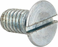 Value Collection - 5/16-18 UNC, 5/8" OAL Slotted Drive Machine Screw - Flat Head, Grade 2 Steel, Zinc-Plated Finish, Without Washer - Exact Tool & Supply