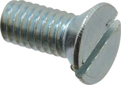 Value Collection - 5/16-18 UNC, 3/4" OAL Slotted Drive Machine Screw - Flat Head, Grade 2 Steel, Zinc-Plated Finish, Without Washer - Exact Tool & Supply