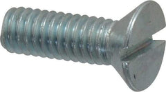 Value Collection - 5/16-18 UNC, 1" OAL Slotted Drive Machine Screw - Flat Head, Grade 2 Steel, Zinc-Plated Finish, Without Washer - Exact Tool & Supply